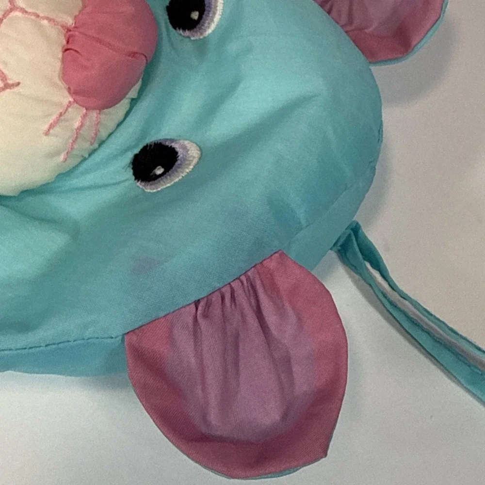 Playskool Water Pets Vintage Blue Cat Teddy Bear #412 Plush Toy Bath Animal 1988